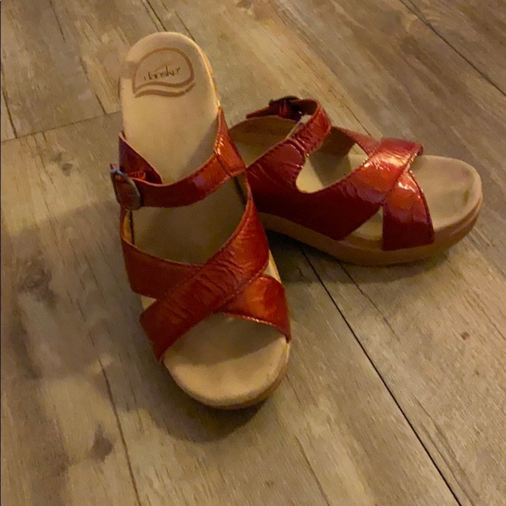 Dansko red leather sandal